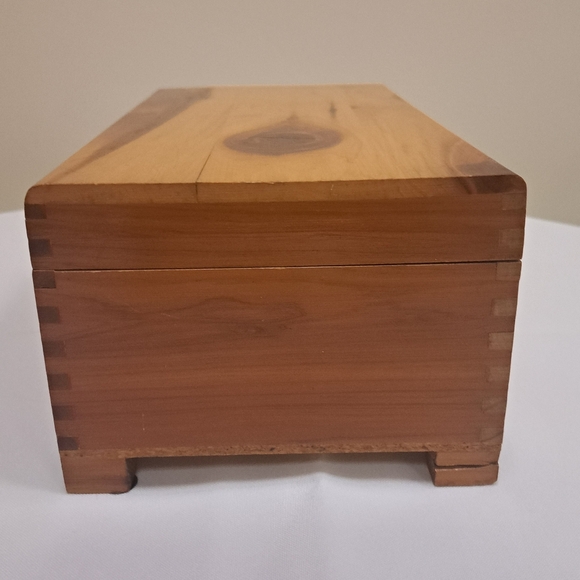 Vintage Cedar Wood Box Jewelry - Picture 6 of 6